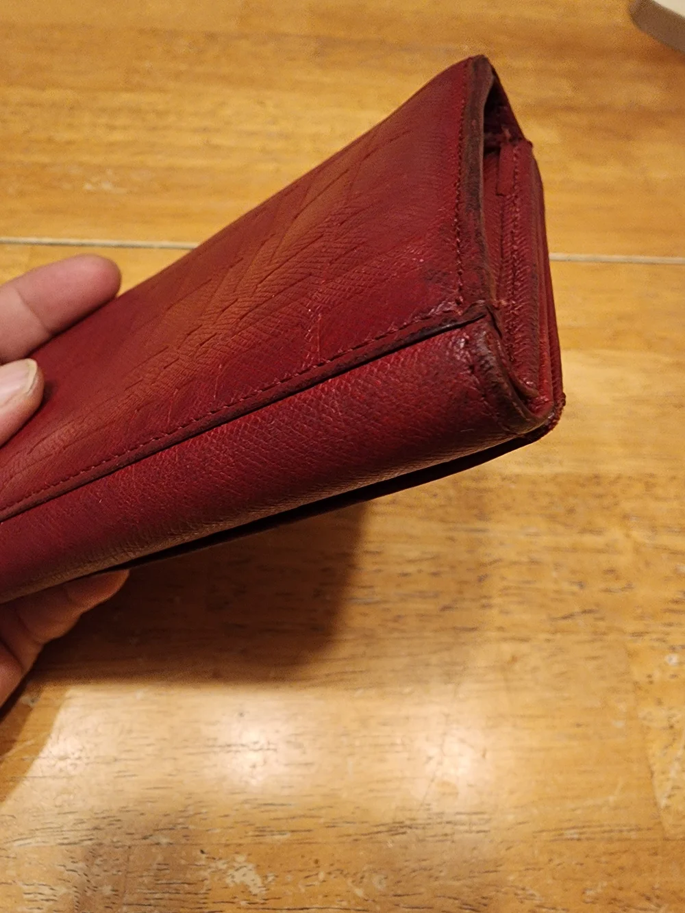 Burberry red embossed